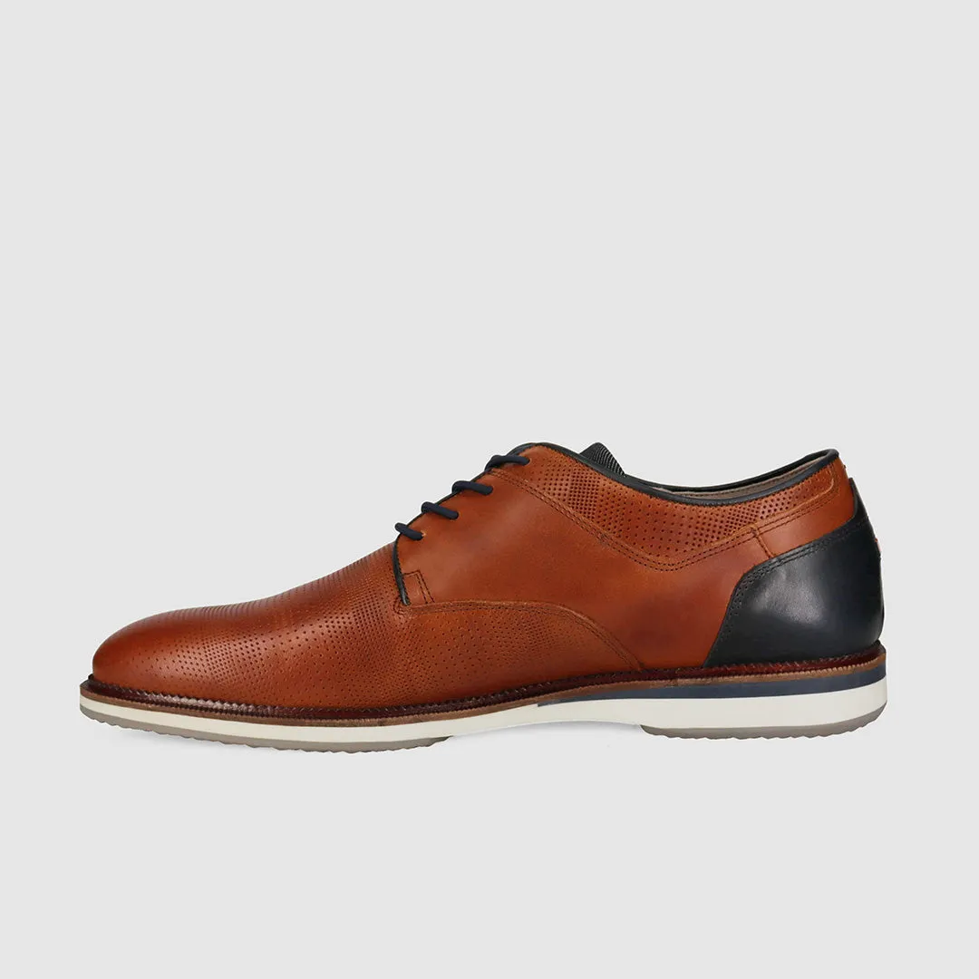 Perth Casual Shoes Cognac Sleek Finish Derby Style