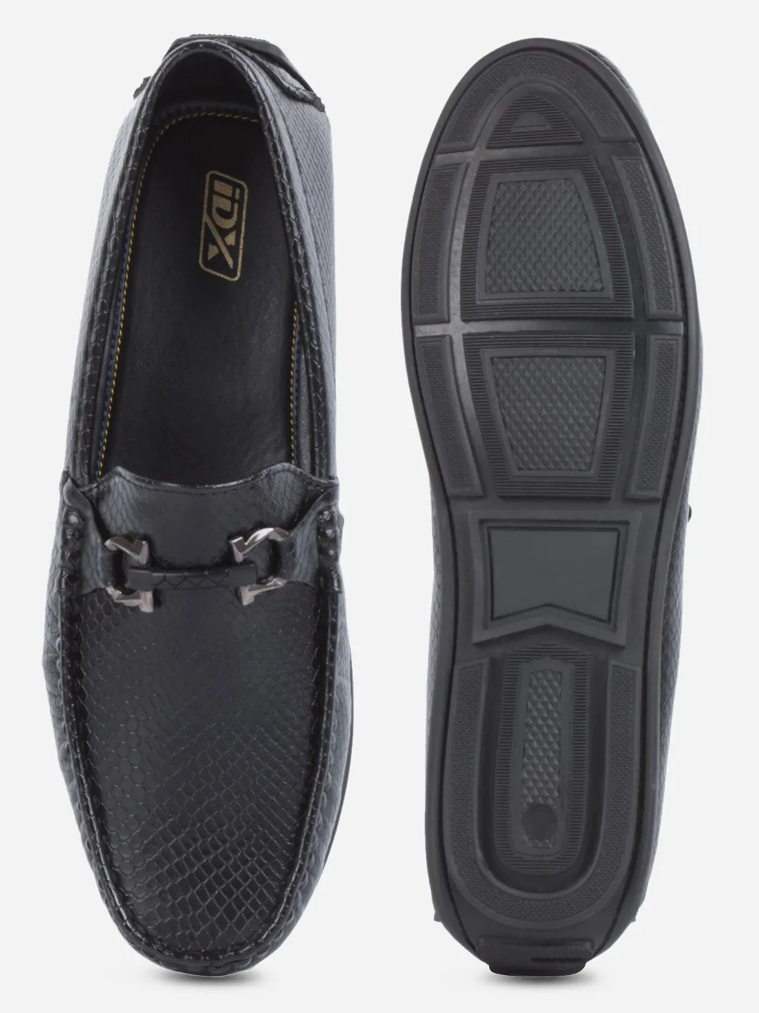 Men's Black Moc Toe Buckle Loafer (IX4114) Outdoor Fun