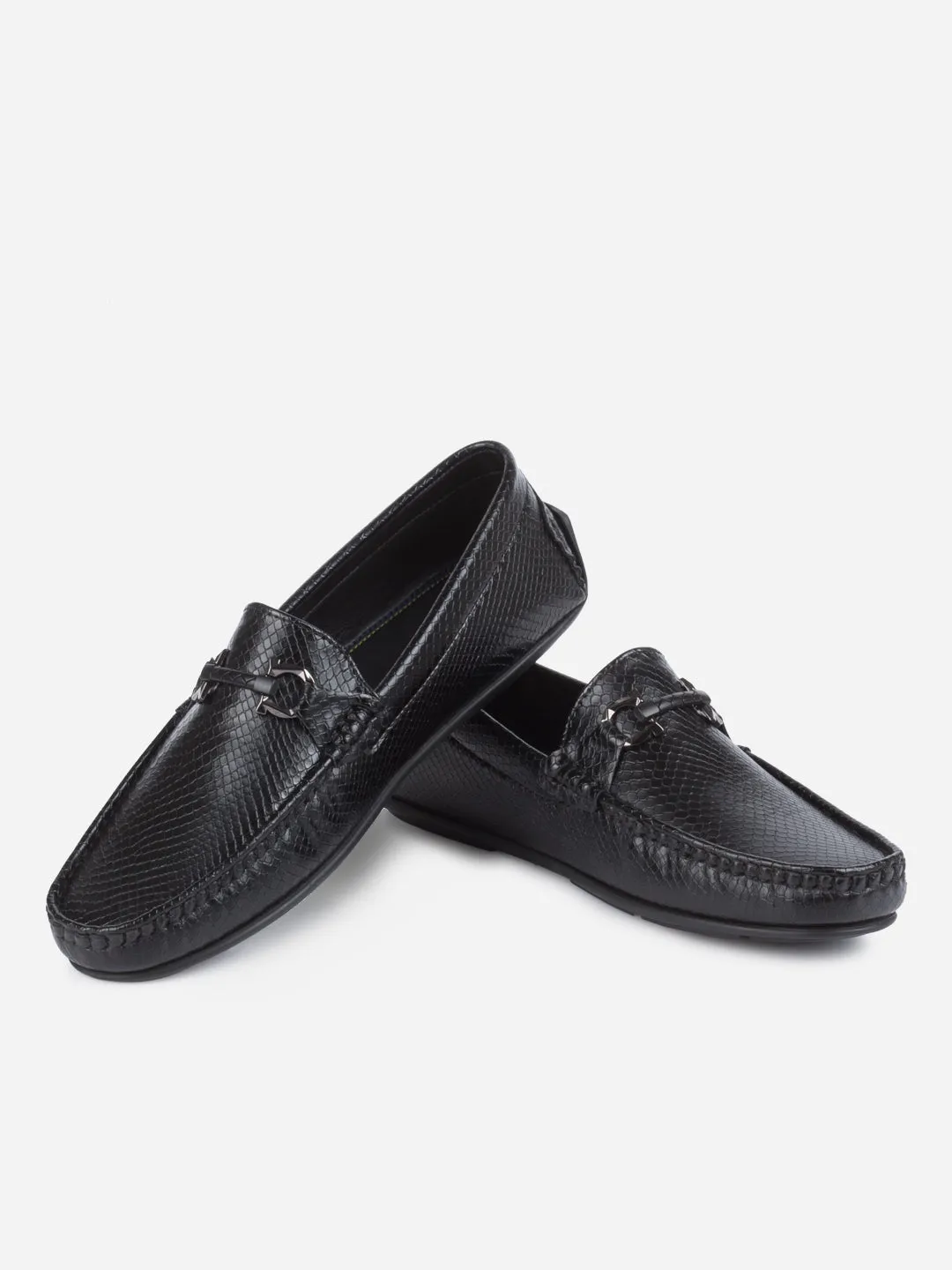 Anti Odor Busy Professionals Men's Black Moc Toe Buckle Loafer (IX4114)