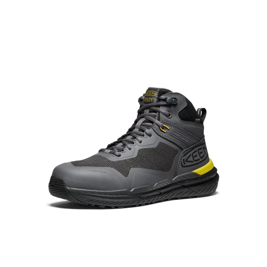 Round Toe Men's Synchro Waterproof Work Boot (Carbon Toe)  |  Magnet/Black