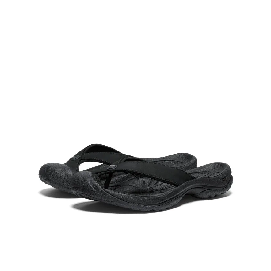 Ready Wear City Snap Women's Waimea Leather Flip-Flop  |  Black/Black