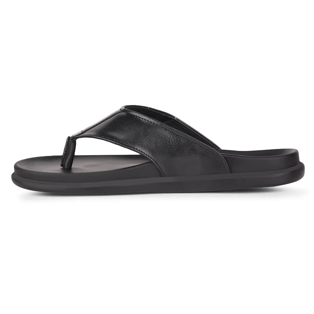 Confident Step Healers Casual Black Slippers For Men LEEKS-1 By Liberty