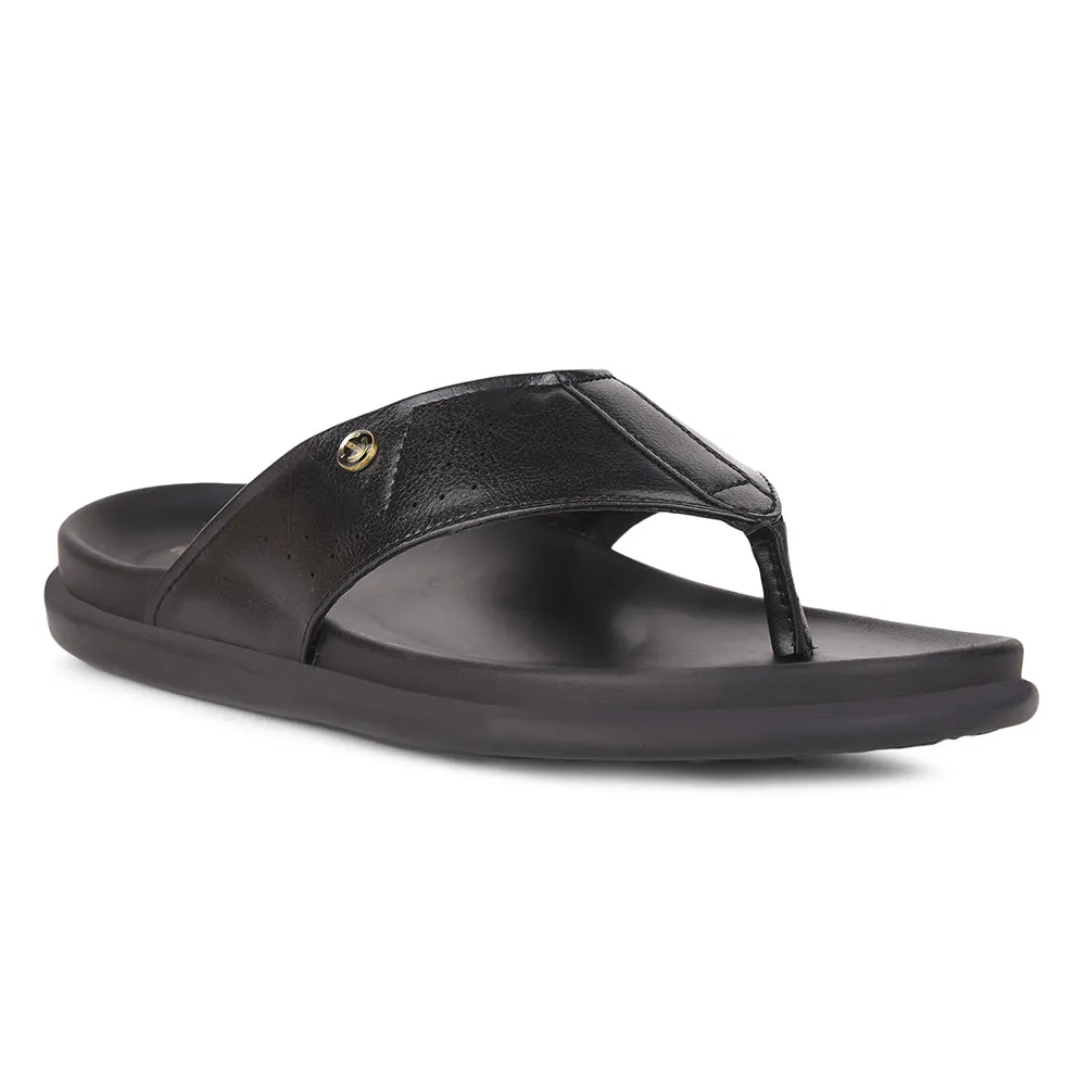 Comfort Bend Healers Casual Black Slippers For Men LEEKS-1 By Liberty