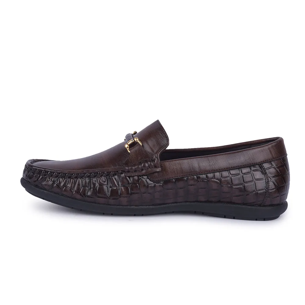 Fortune Brown Casual Non Lacing Shoes For Men OSL19 By Liberty Custom Edge Strong Shade