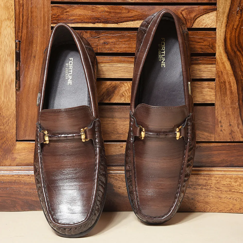 Fortune Brown Casual Non Lacing Shoes For Men OSL19 By Liberty Prestige Shade