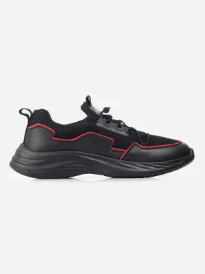 Reflective Men's Black Textured Mesh Sneakers IX7131