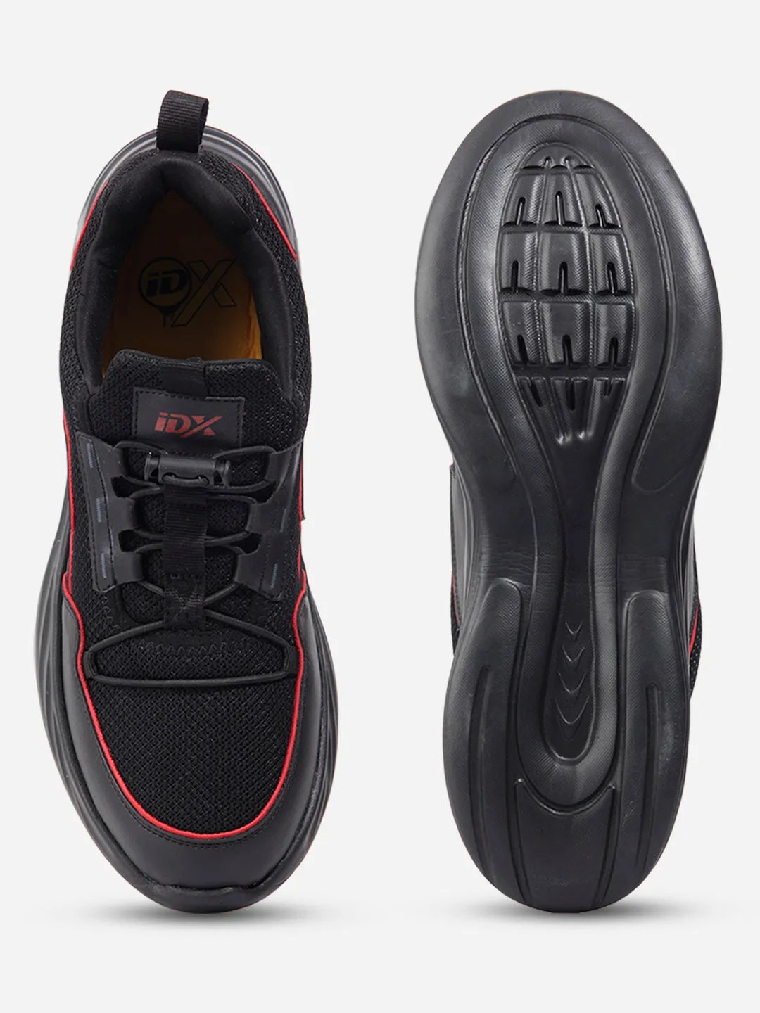 Move Easy Men's Black Textured Mesh Sneakers IX7131
