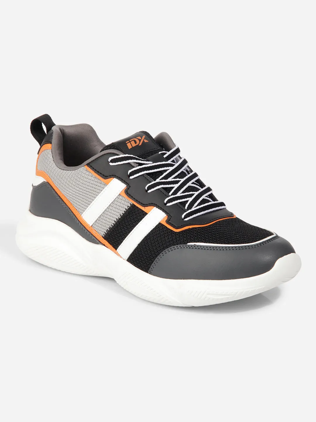 Lightweight Material Men's Black Grey Lace Up Sneakers IX7135