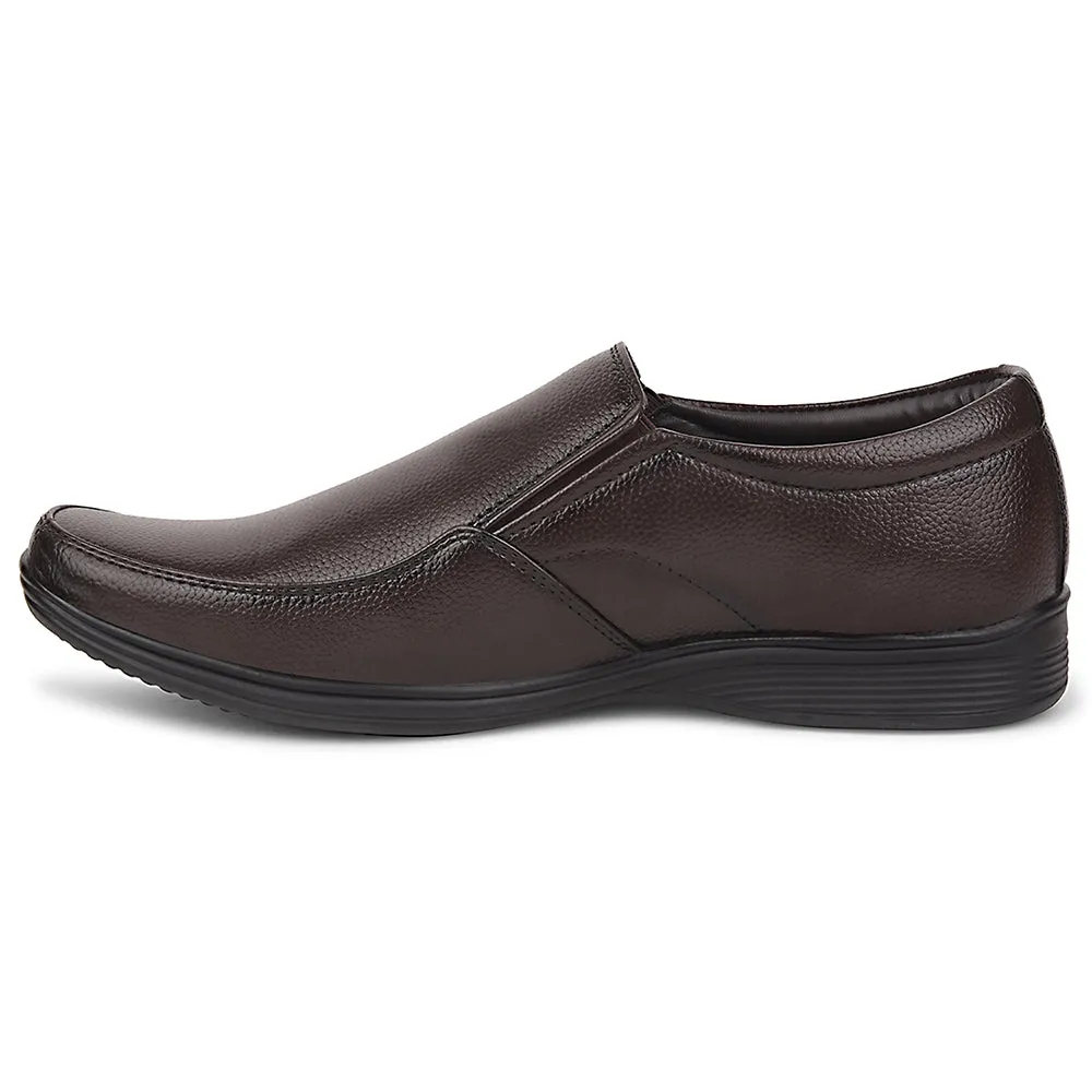 Fortune Brown Formal Non Lacing Moccasin Shoes For Men R573-06 By Liberty Bright shade