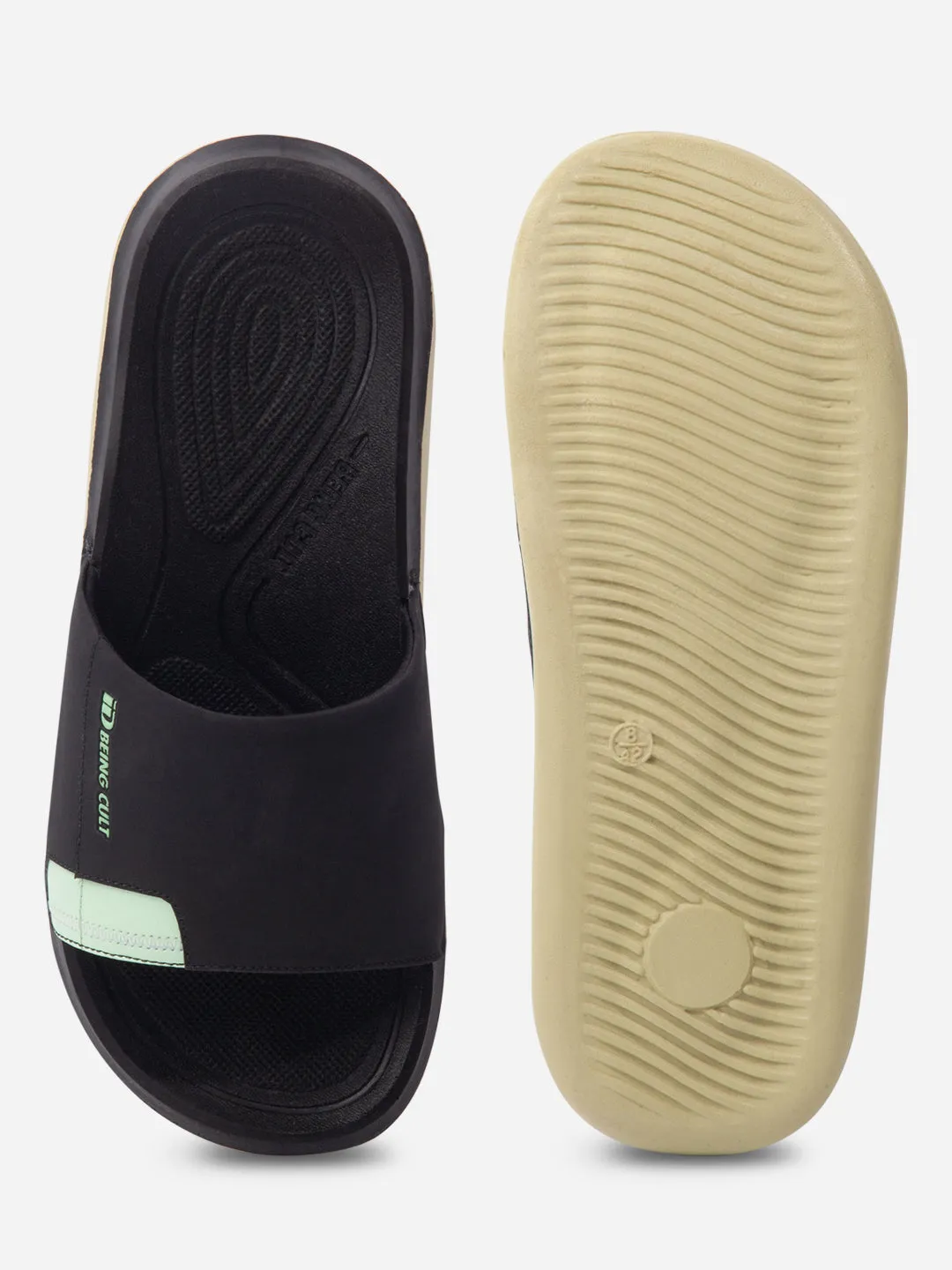 Storm Guard Men's Black/Green Active Graphic Printed Slider (IX5019)