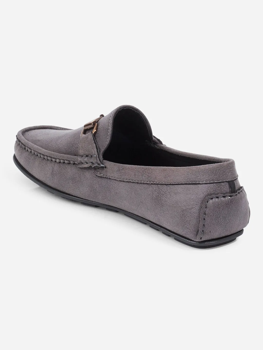 Men's Grey Moc Toe Buckle Loafer (IX4115) Canvas Cool Black Edge