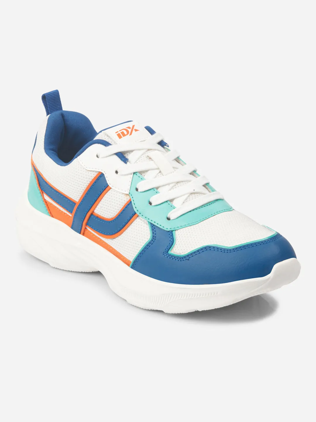 Hyperlock Technology Fit To Move Men's Colourblocked White Lace Up Sneakers (IX7129)
