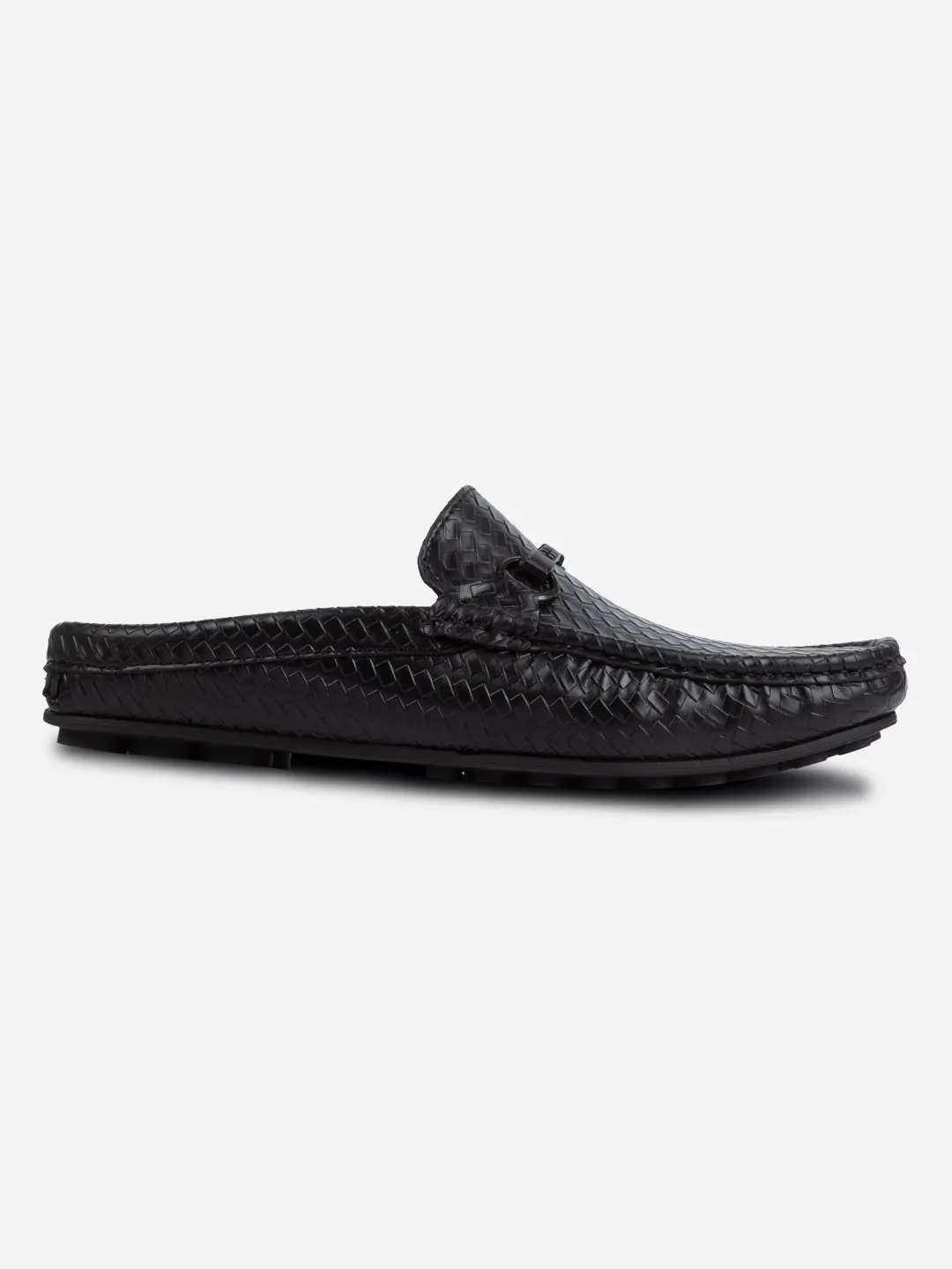 Padded Comfort Cold Weather Fairy Step Men's Black Moc Toe Buckle Mule (IX4112)