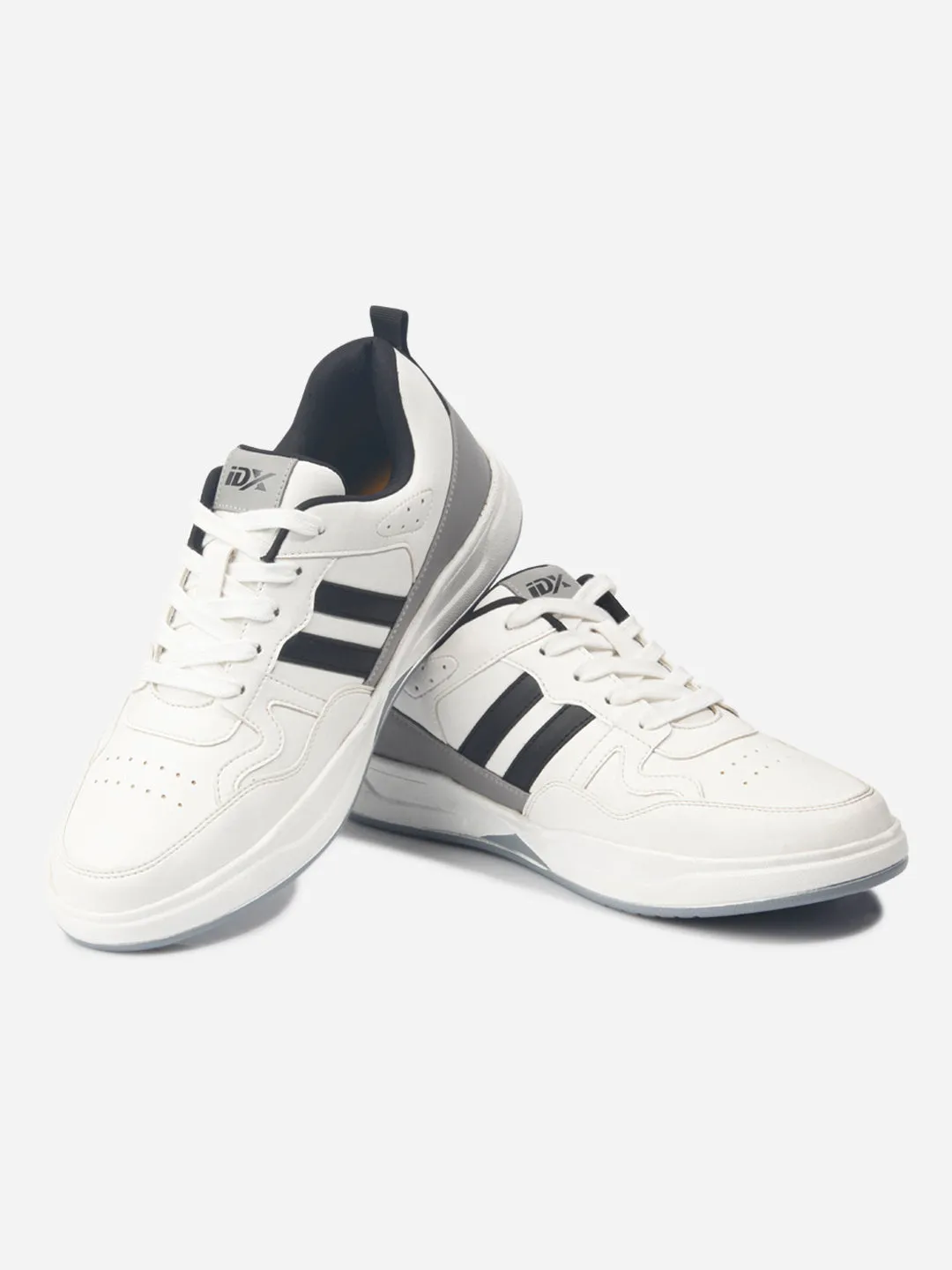 Ease Wear Men's White Lace Up Sneakers (IX6017)