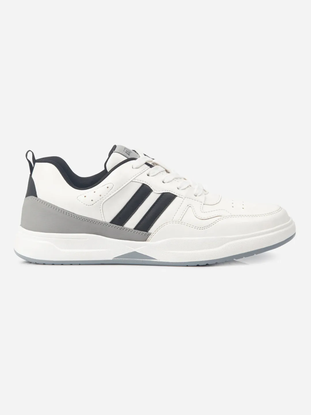 Men's White Lace Up Sneakers (IX6017) Jumping Support