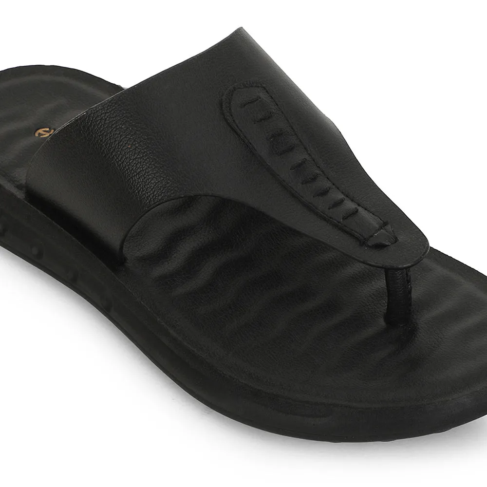 Italian Fit Center Walk Healers Black Casual Slipper For Men GHD-82 By Liberty