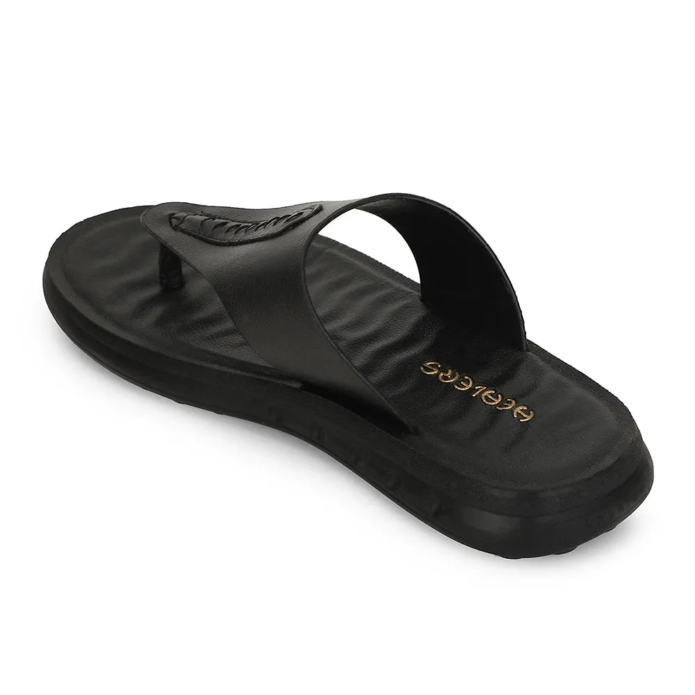 Healers Black Casual Slipper For Men GHD-82 By Liberty Year long