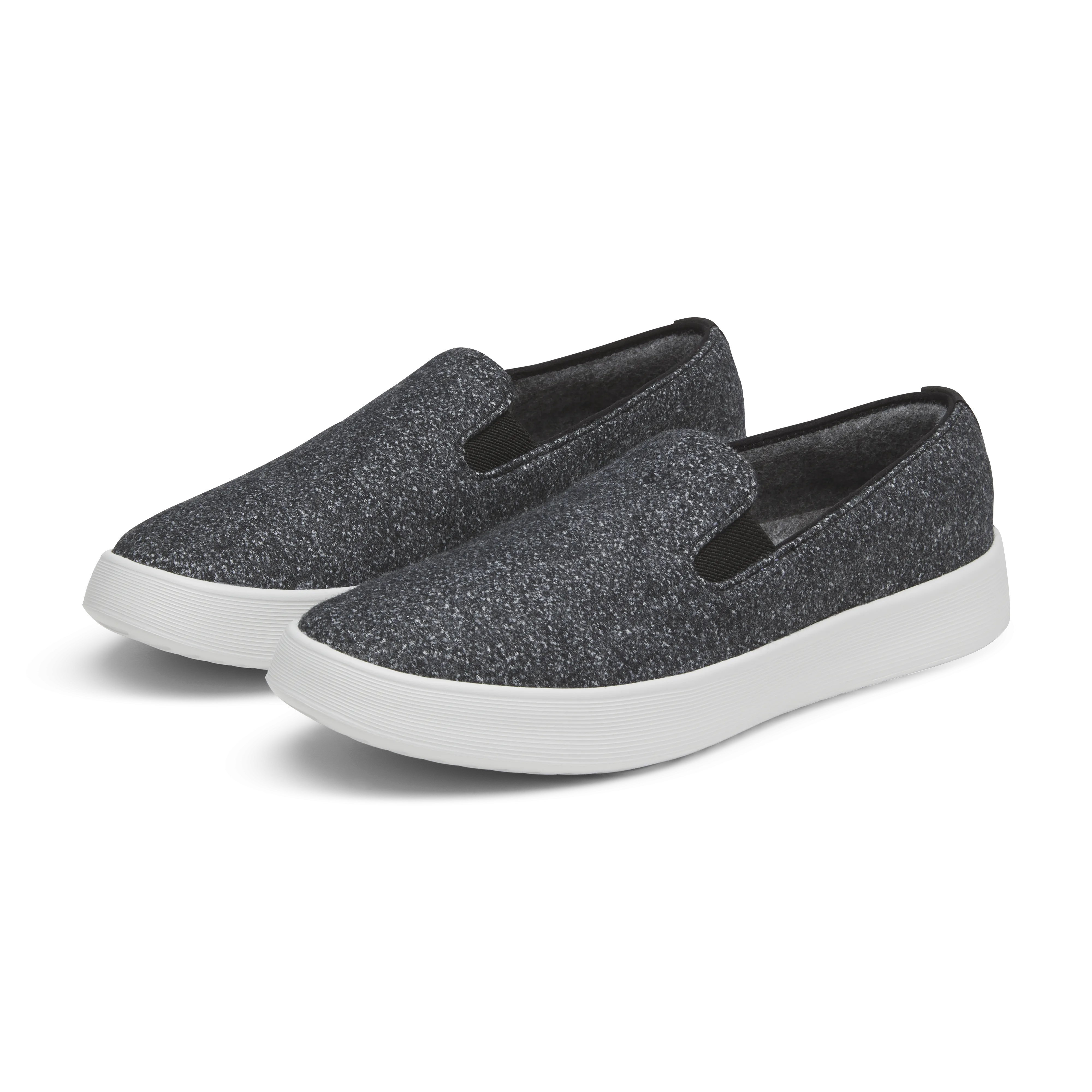 Open Toe Style Men's Wool Cruiser Slip On - Dark Grey (Light Grey Sole)