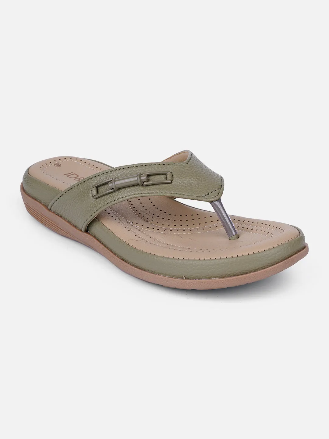 Breathable soles Women's Olive Thong Sandals (IU6013)