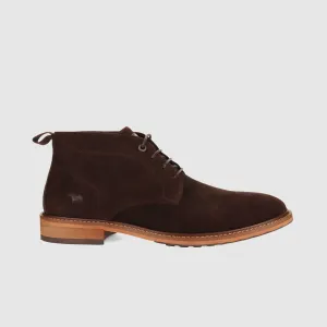 Icon Look Clapton Lace Up Boots Dark Brown Suede