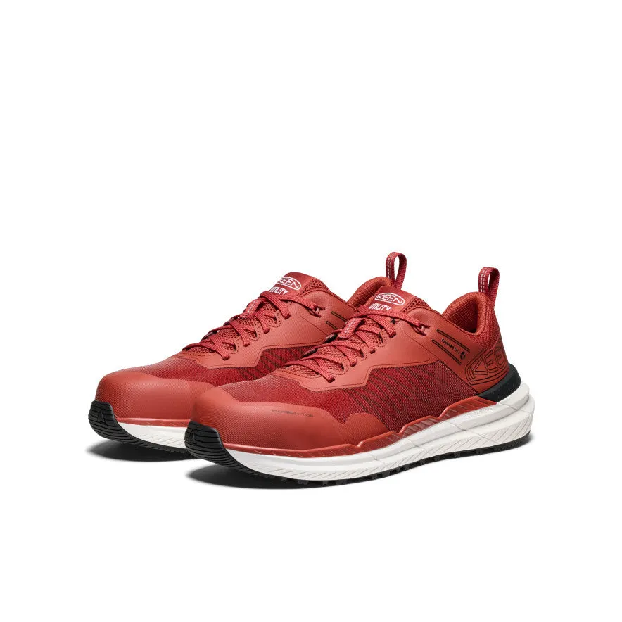 Comfortable Padding Men's Speedworks Work Sneaker (Carbon Toe)  |  Red Ochre/Black
