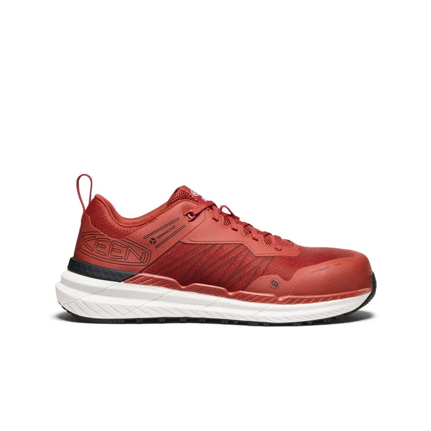 Men's Speedworks Work Sneaker (Carbon Toe)  |  Red Ochre/Black Adjustable buckle Easy Slip-On
