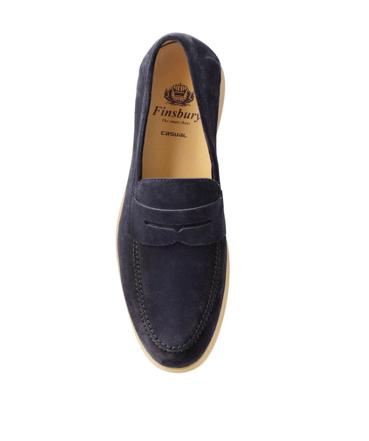 Plush Sole Mocassin PORTOBELLO Daim Bleu Marine