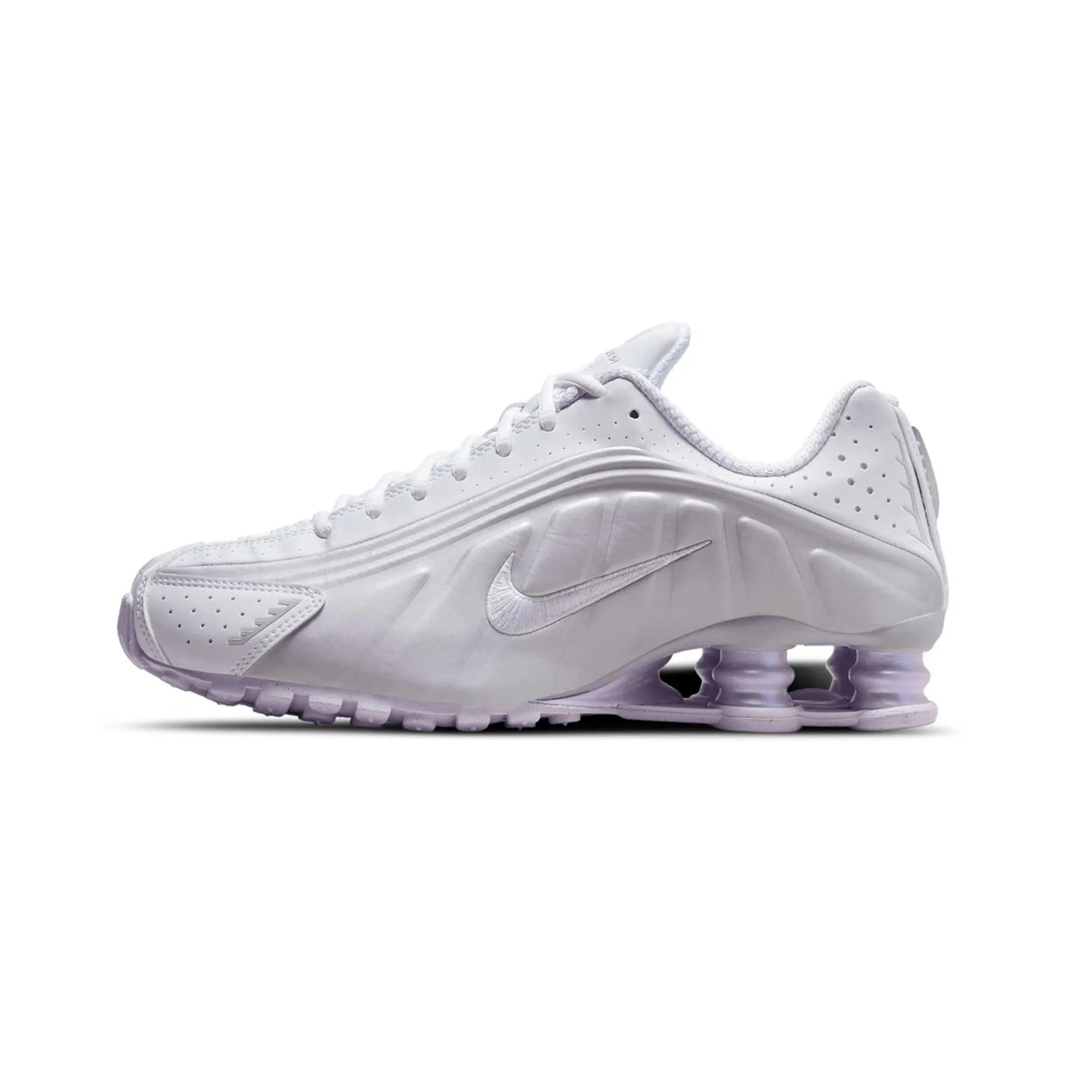 Nike Shox R4 'White Metallic Platinum Barely Grape' Women's (2024) Pond Walk Cyber Mode