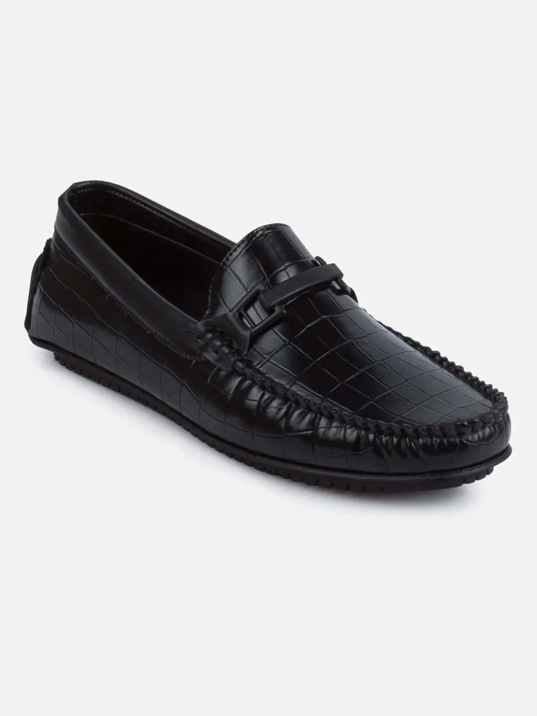 Men's Black Moc Toe Buckle Loafer (IX4113) Play Mode Wardrobe Base