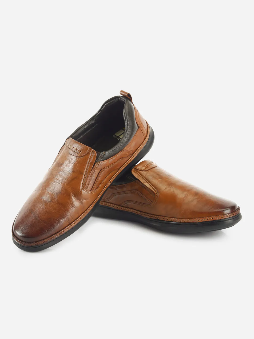 Men's Tan Dual Tone Comfort Slip On (ID1113) Quick Dash