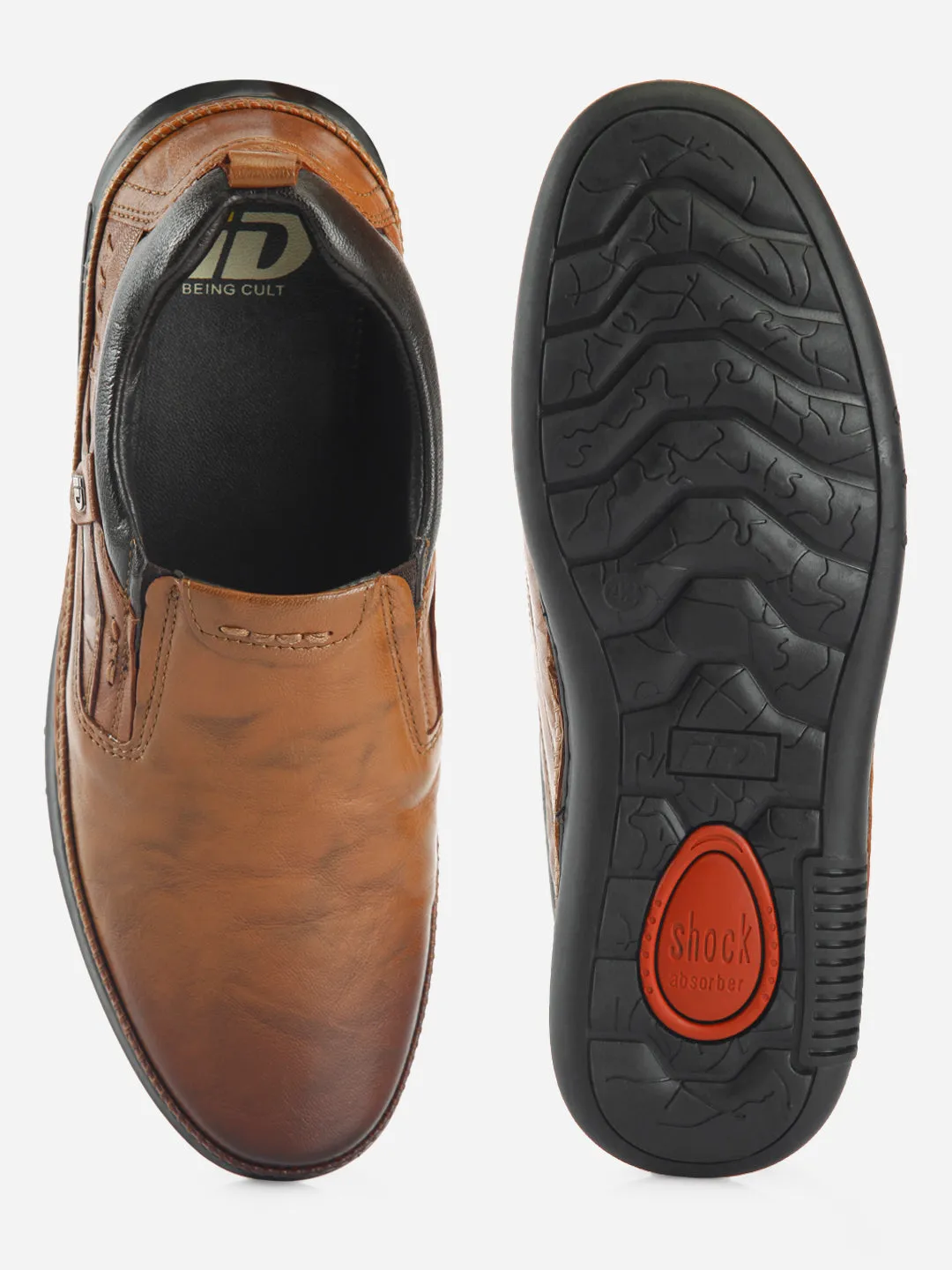 Men's Tan Dual Tone Comfort Slip On (ID1113) Magic Mood