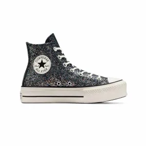Height Plus Gym Quick Converse - Women's Chuck Taylor All Star Lift Platform Glitter High Top Shoes (A09551C)