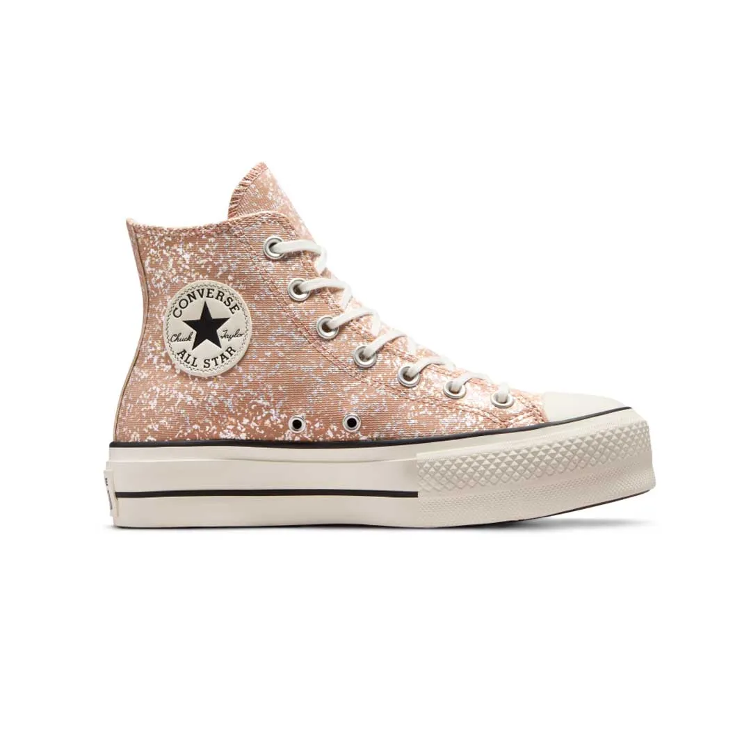 Seamless Fit Work Commute Enhanced grip Converse - Women's Chuck Taylor All Star Lift Platform Glitter High Top Shoes (A09422C)