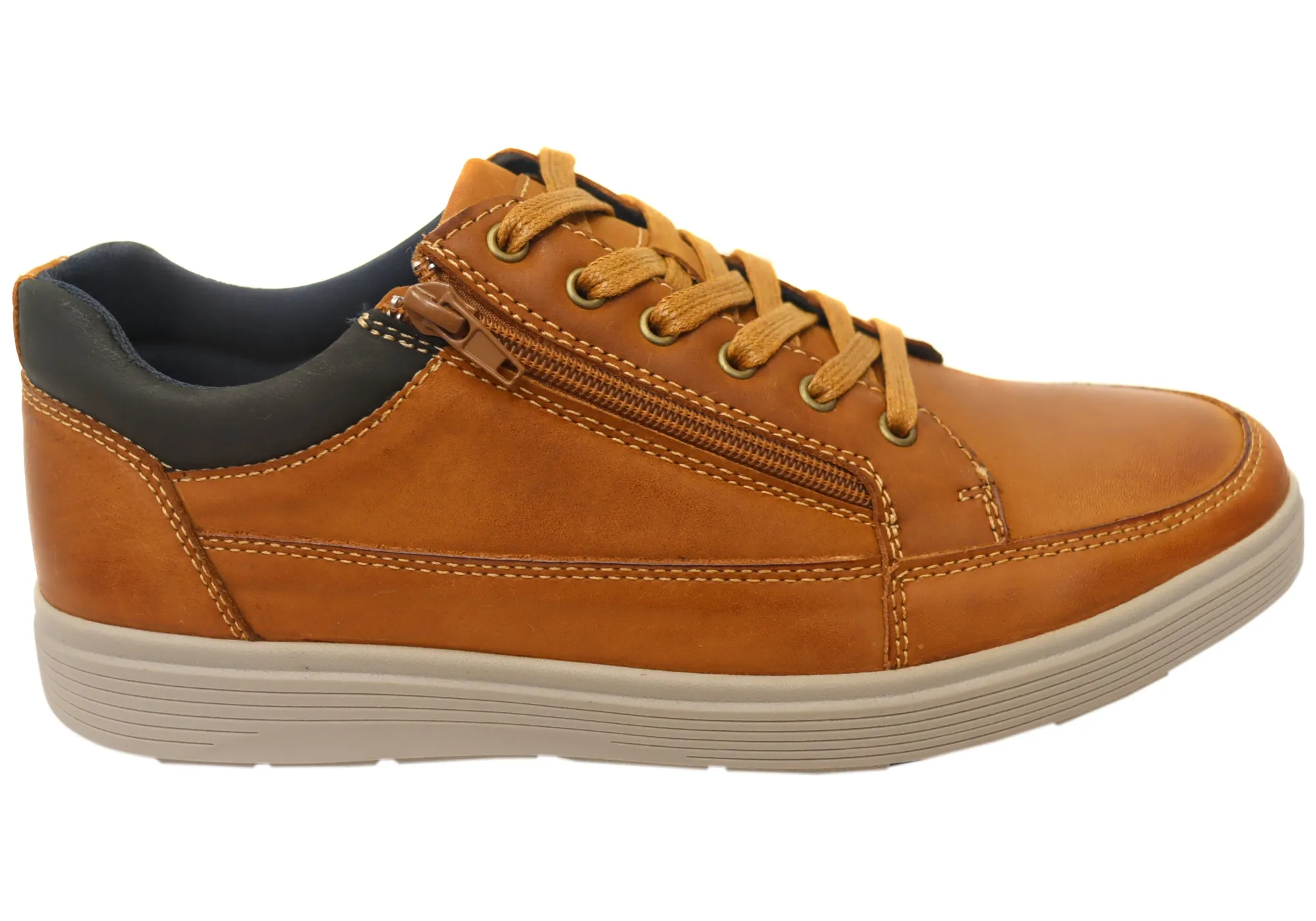 Explorer Rico Mens Comfortable Leather Lace Up Casual Shoes Lake Hike