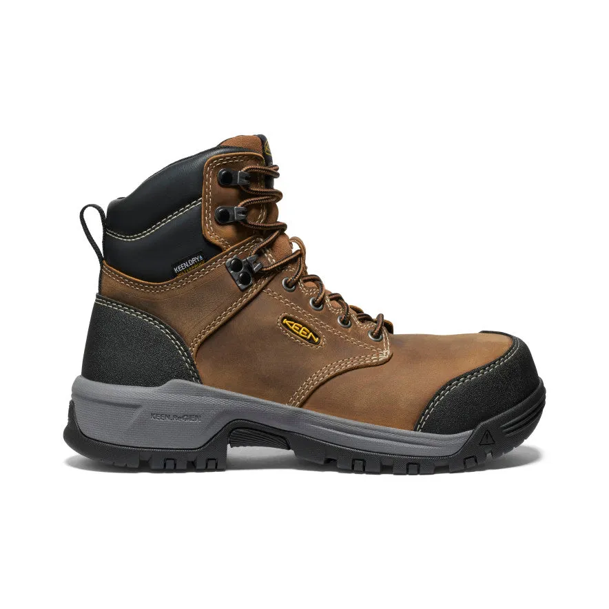 On-the-Go Comfort Women's Evanston 6" Waterproof Boot (Carbon Toe)  |  Bison/Black