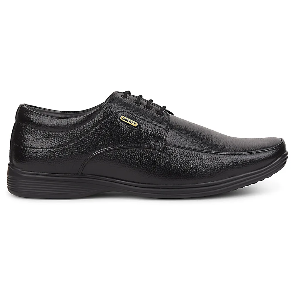 Fortune Black Formal Lacing Derby Shoes For Men R573-05 By Liberty Safety Hold