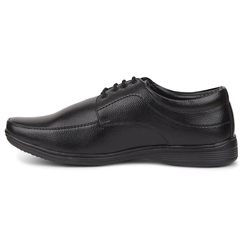 Fortune Black Formal Lacing Derby Shoes For Men R573-05 By Liberty Slip On