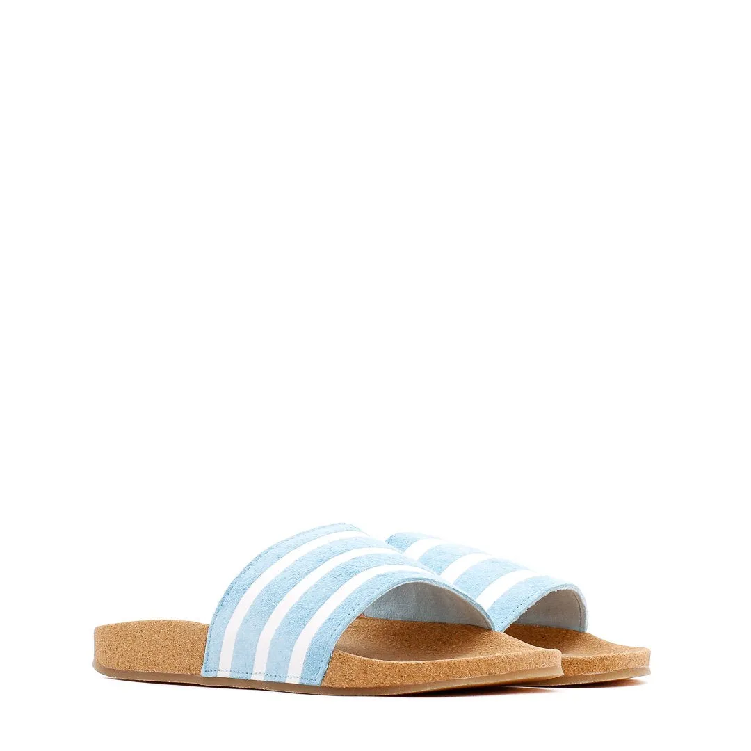 Adidas Originals Women Adilette Sky Blue White FX5918 heel cup