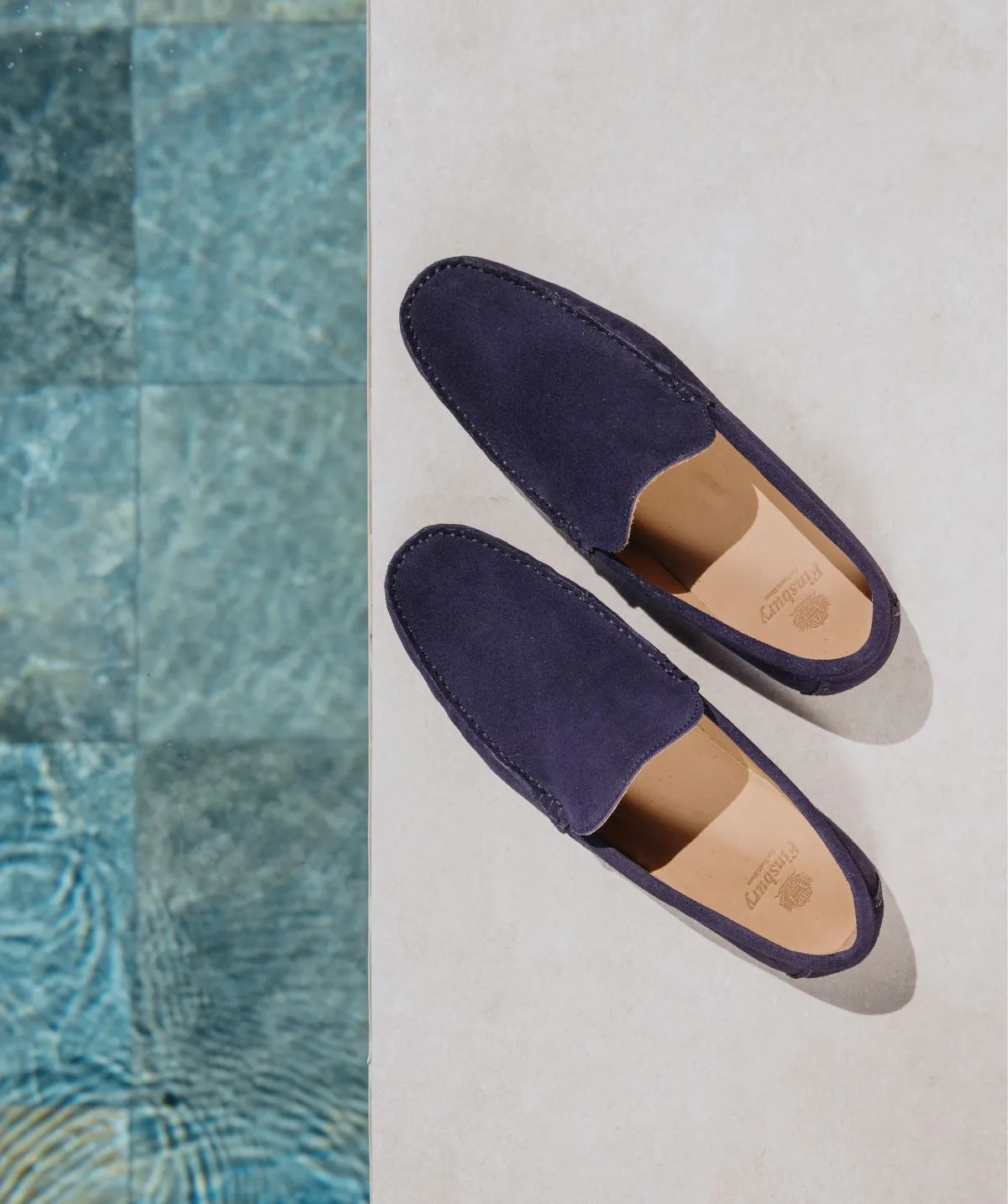 Reinforced Quarter Mocassin DANDY Veau Velours Bleu Marine