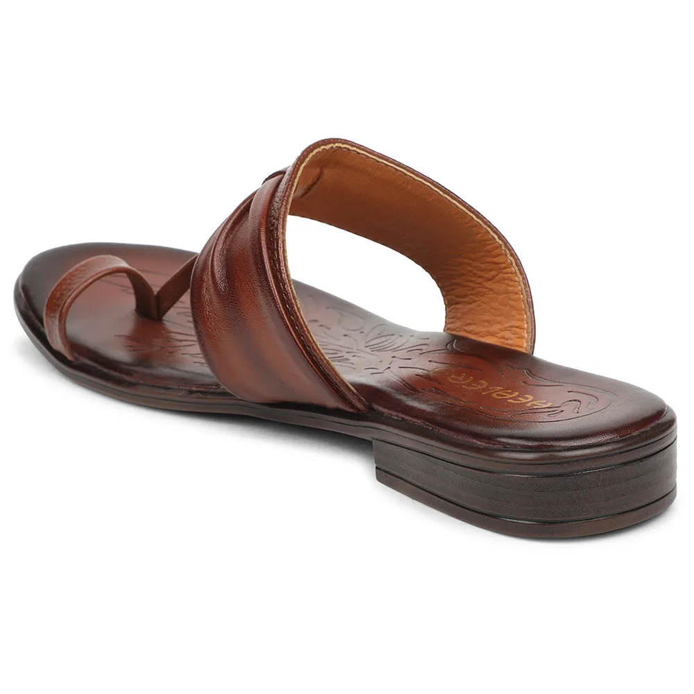 Healers Tan Casual Slipper For Women TLO-105 By Liberty Durable Fabric