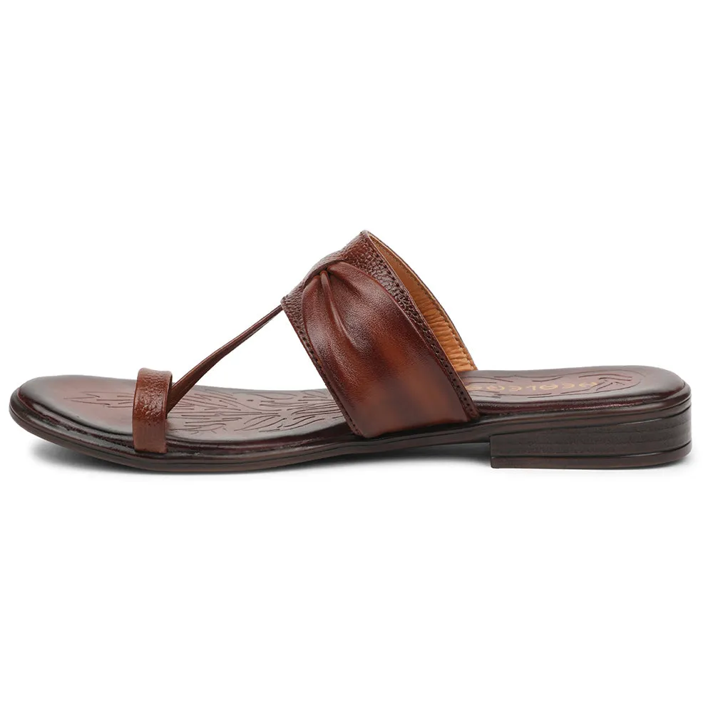 Healers Tan Casual Slipper For Women TLO-105 By Liberty White Clean