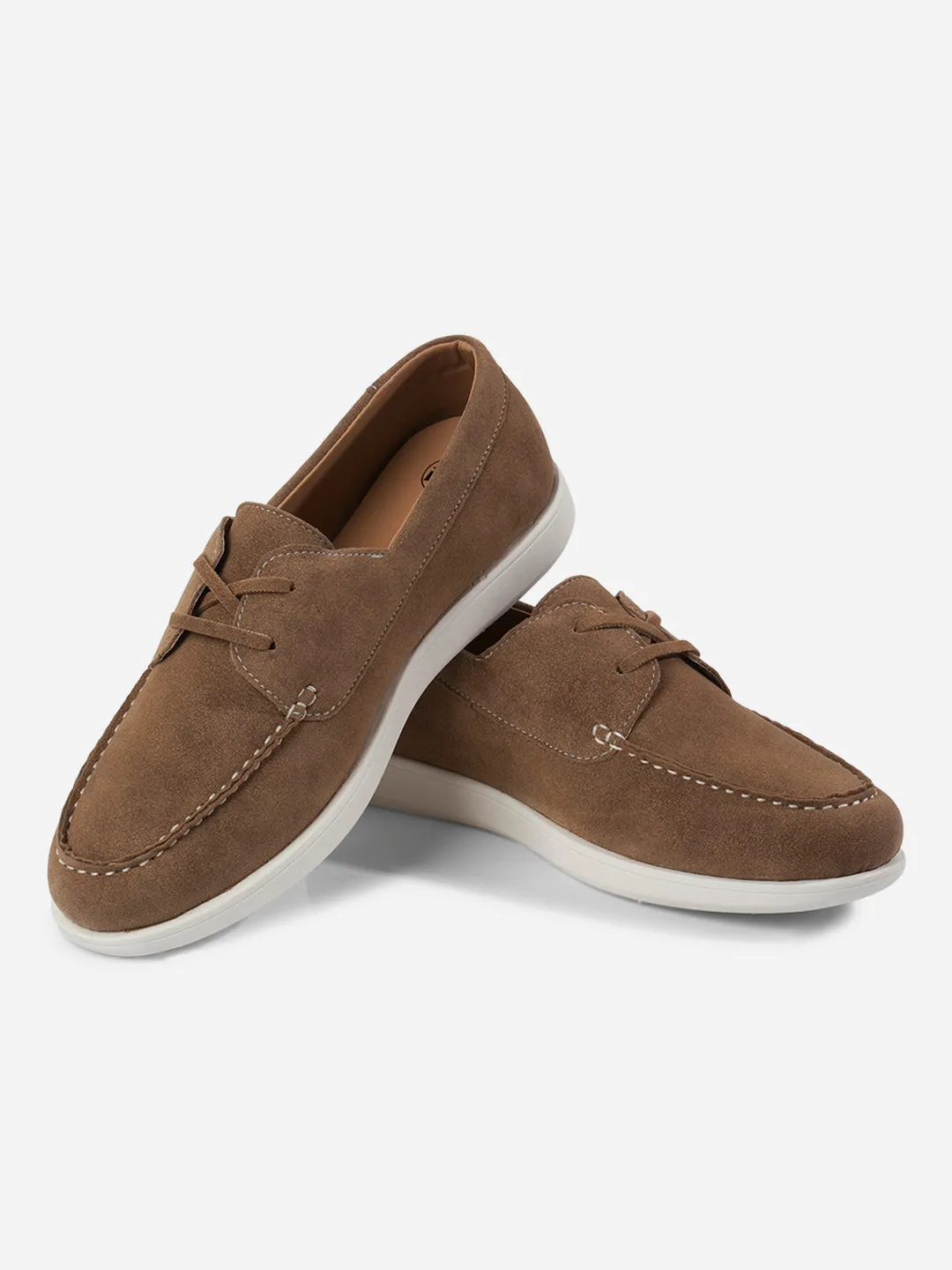 Men's Beige Suede Finish Casual Lace Up (IX2151) Runway Glow