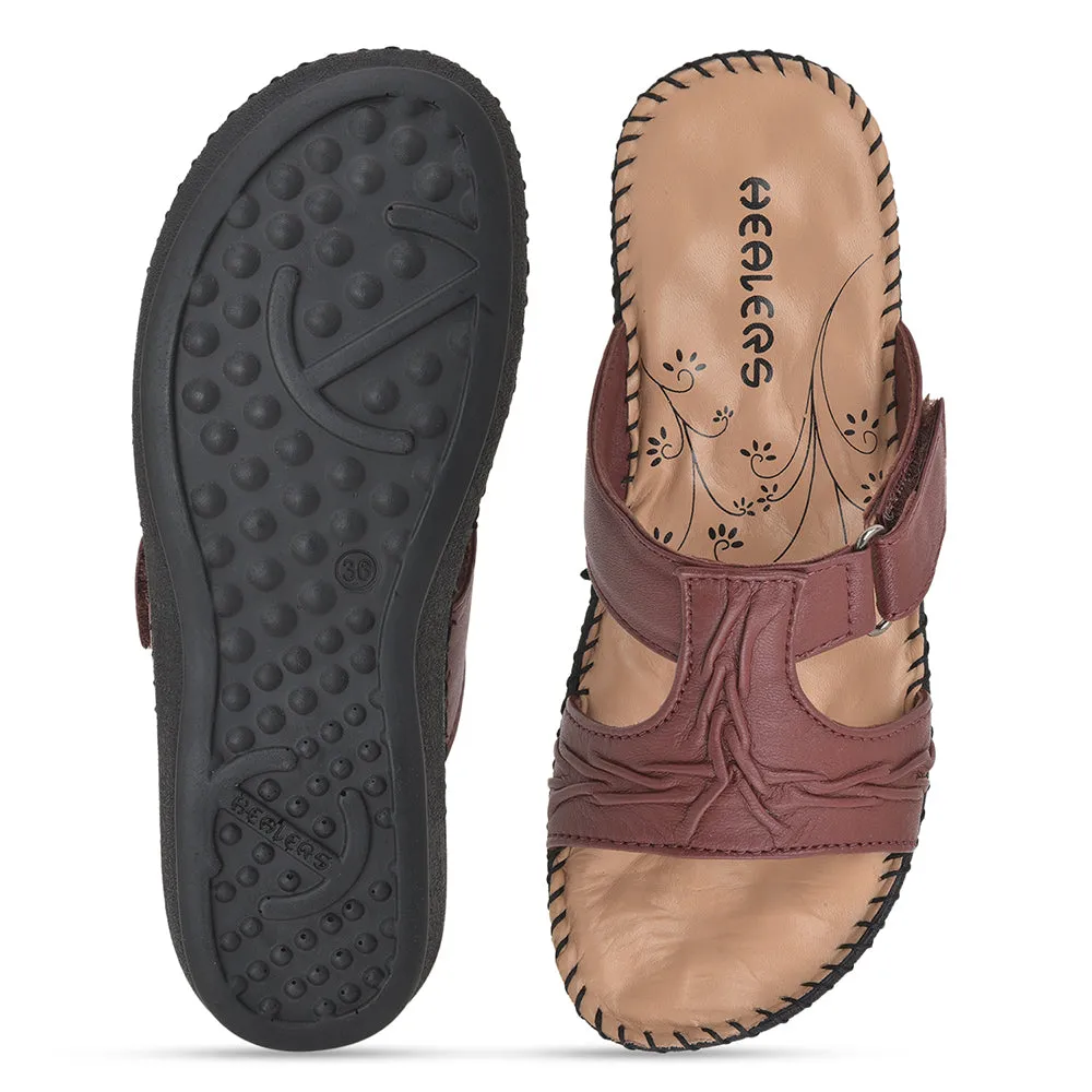Star Shine Long Move Healers Comfort (Cherry) Slippers For Women DR-526 By Liberty