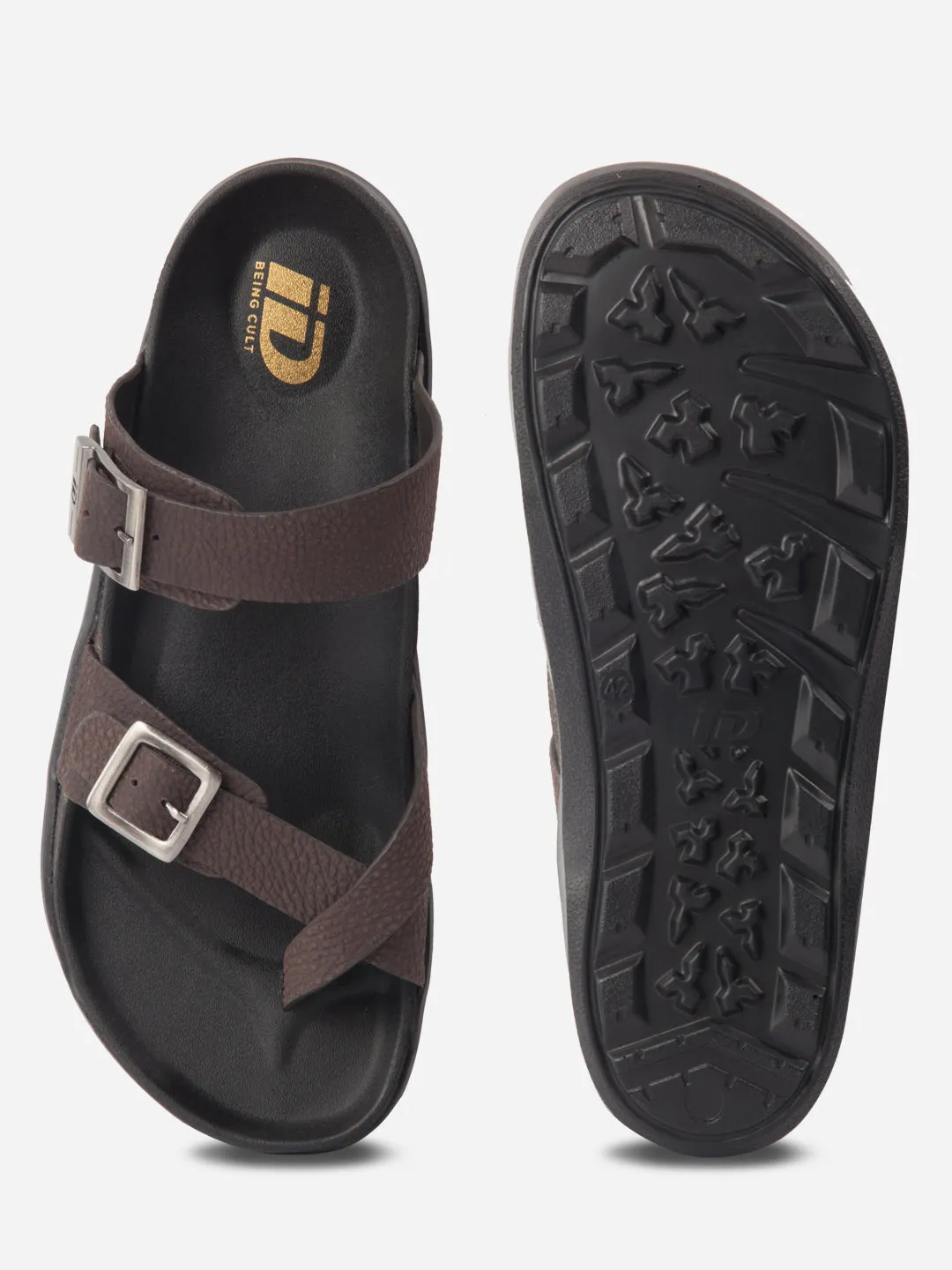 Padded Comfort Wellness Seekers Ultra Light Urban Walkers Men's Brown Strap Sandals (ID4270)