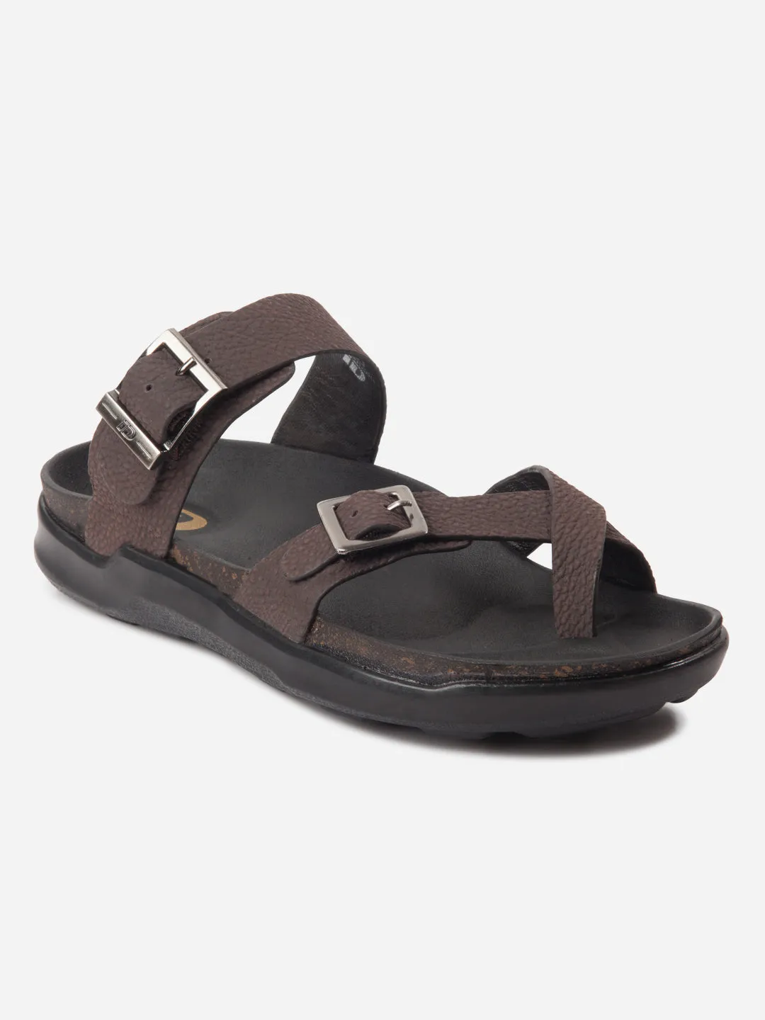 Men's Brown Strap Sandals (ID4270) Cushioned King Walk