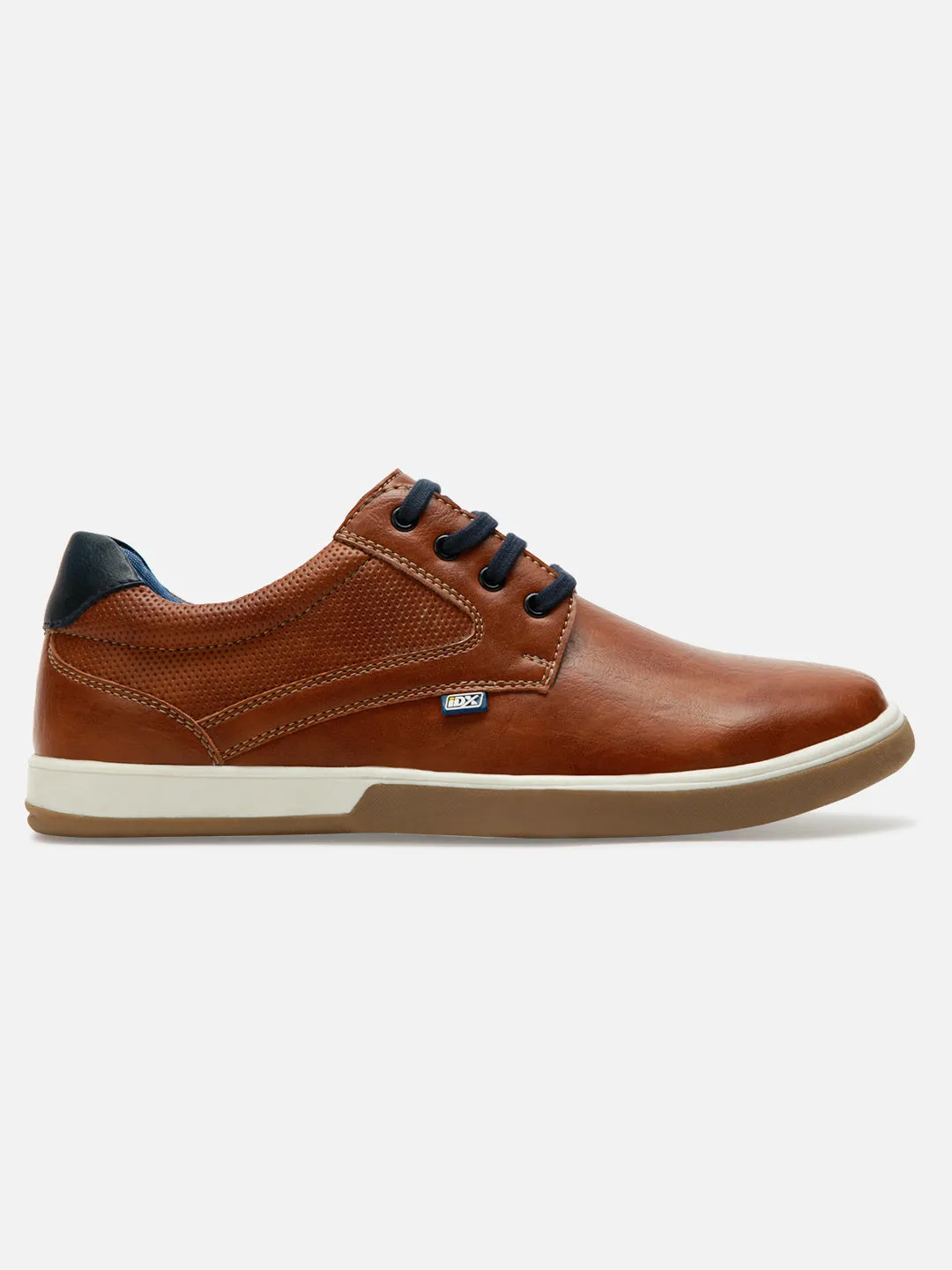 Heel Safe Running Men's Tan Round Toe Lace Up Casual (IX1017)