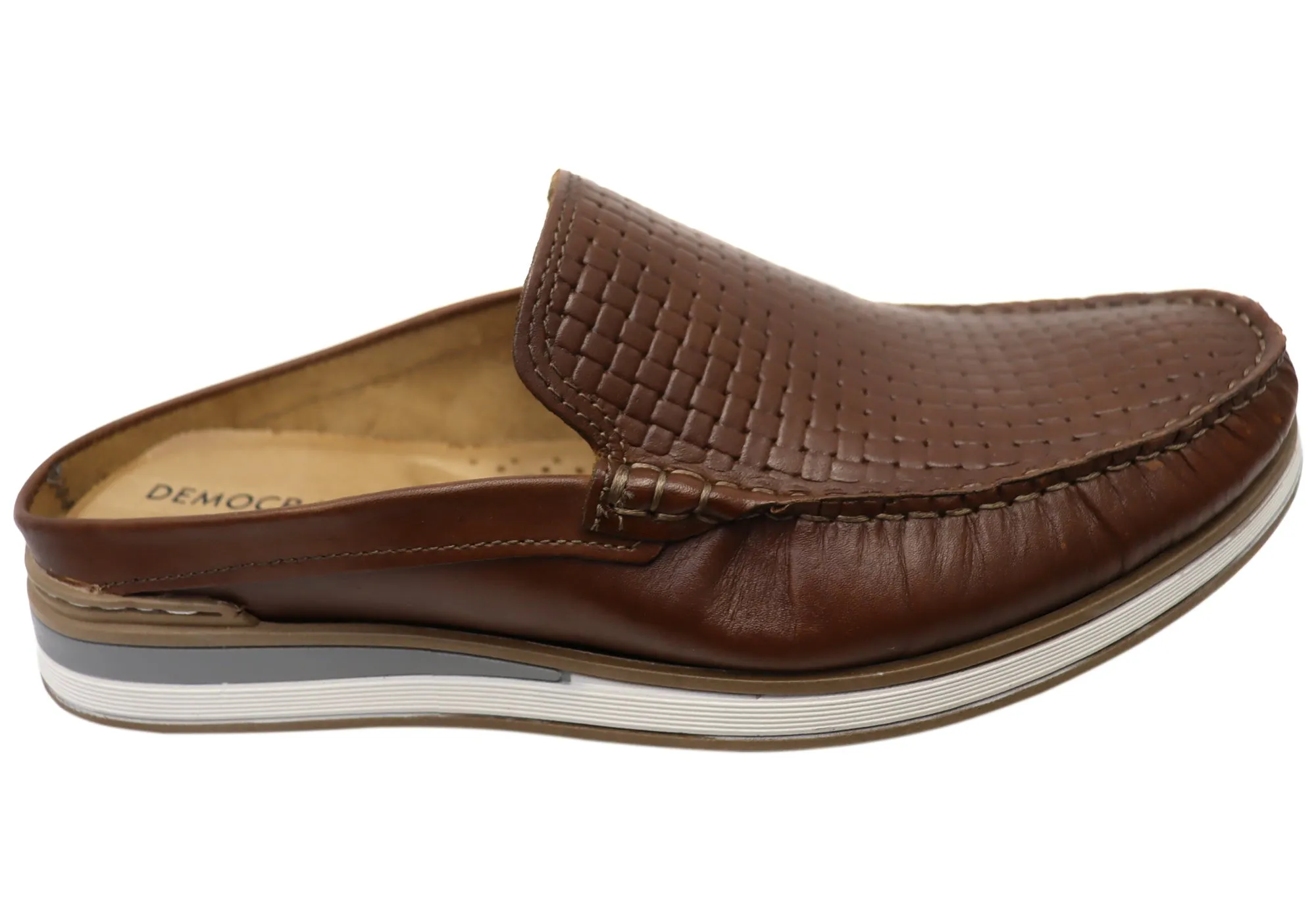 Democrata Terri Mens Leather Slip On Comfortable Shoes Made In Brazil Sock Like Smooth Lines