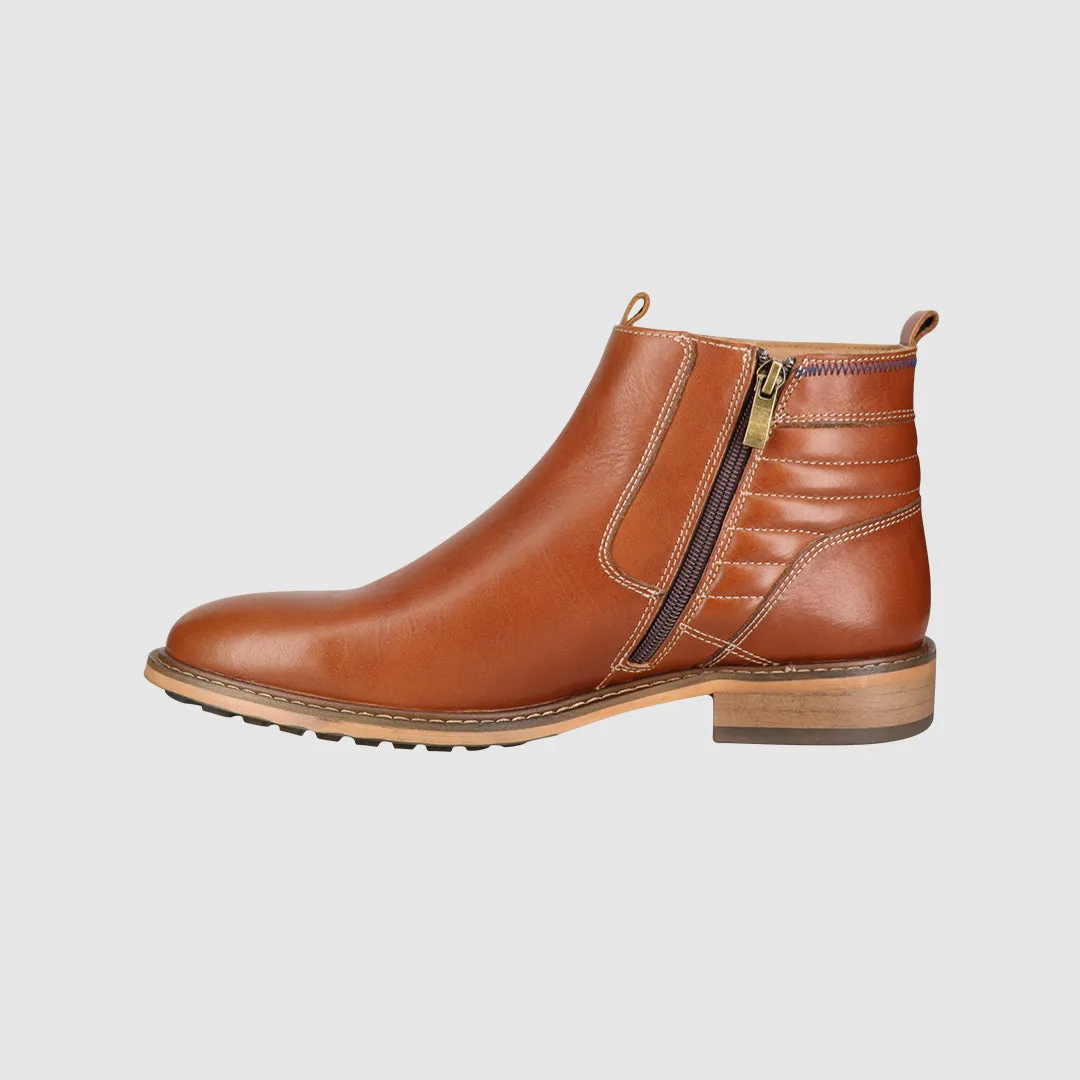 Snow Grip Calvin Zip Up Boots Tan