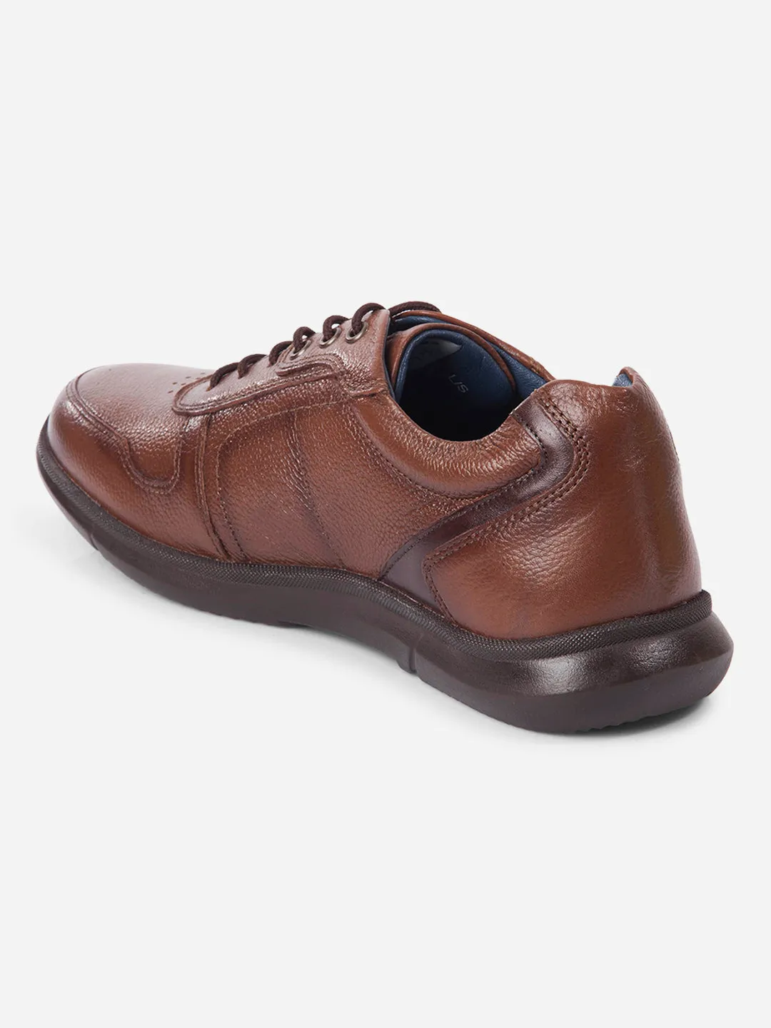 mud proof Men Tan Casual Lace Up Leather Sneaker  (ID1193)