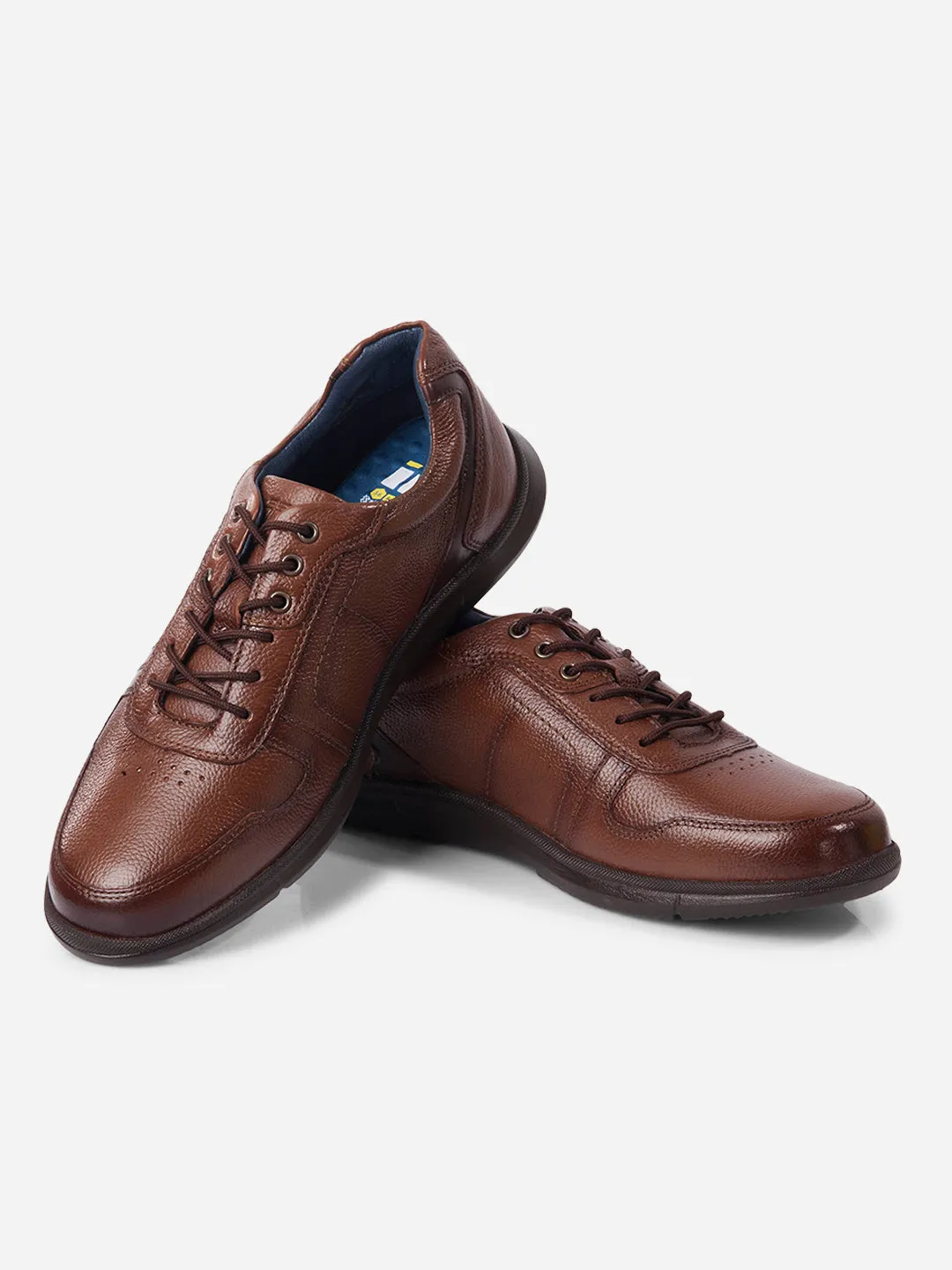 Men Tan Casual Lace Up Leather Sneaker  (ID1193) Modern Bold